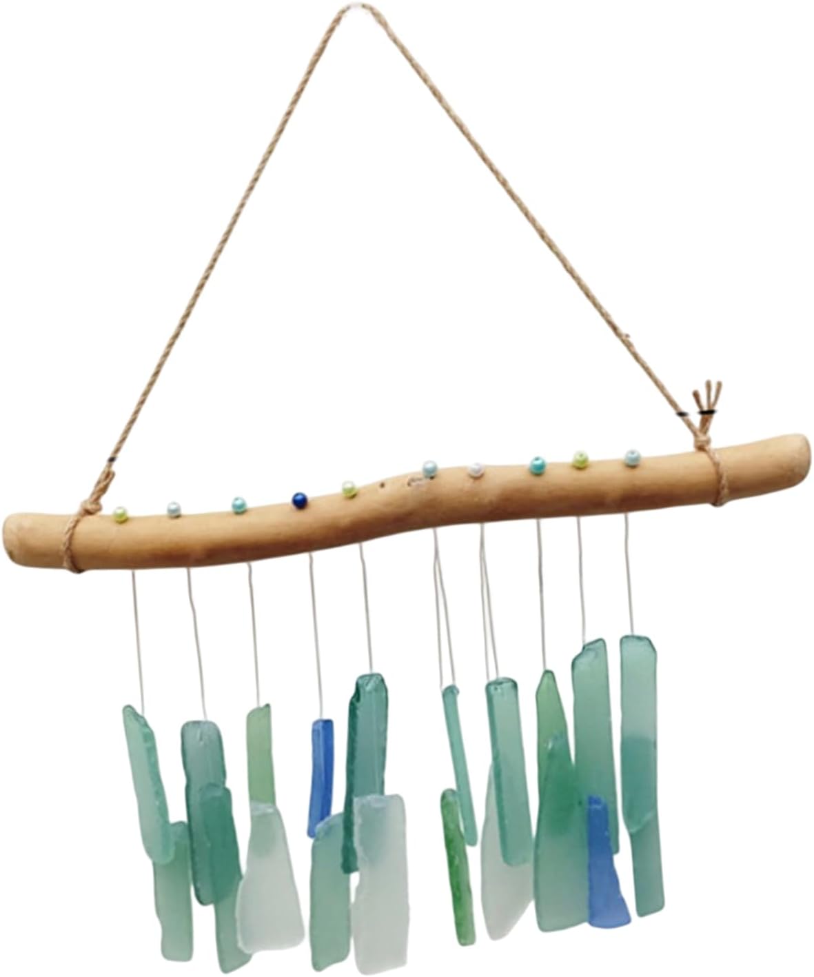 Sea Glass Driftwood Wind Chime Decor