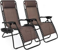 2 Brown Zero Gravity Lounge Chairs