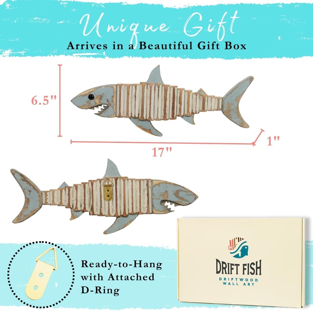 Rustic Wooden Fish Nautical Wall Decor