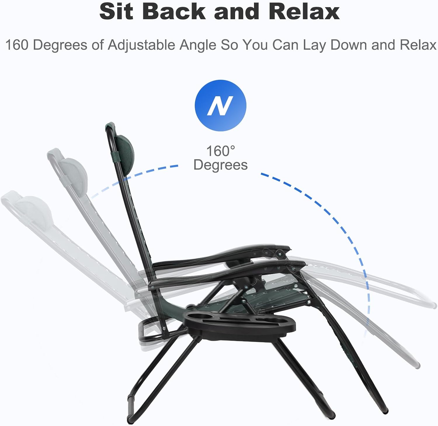 2 Dark Green Zero Gravity Chairs