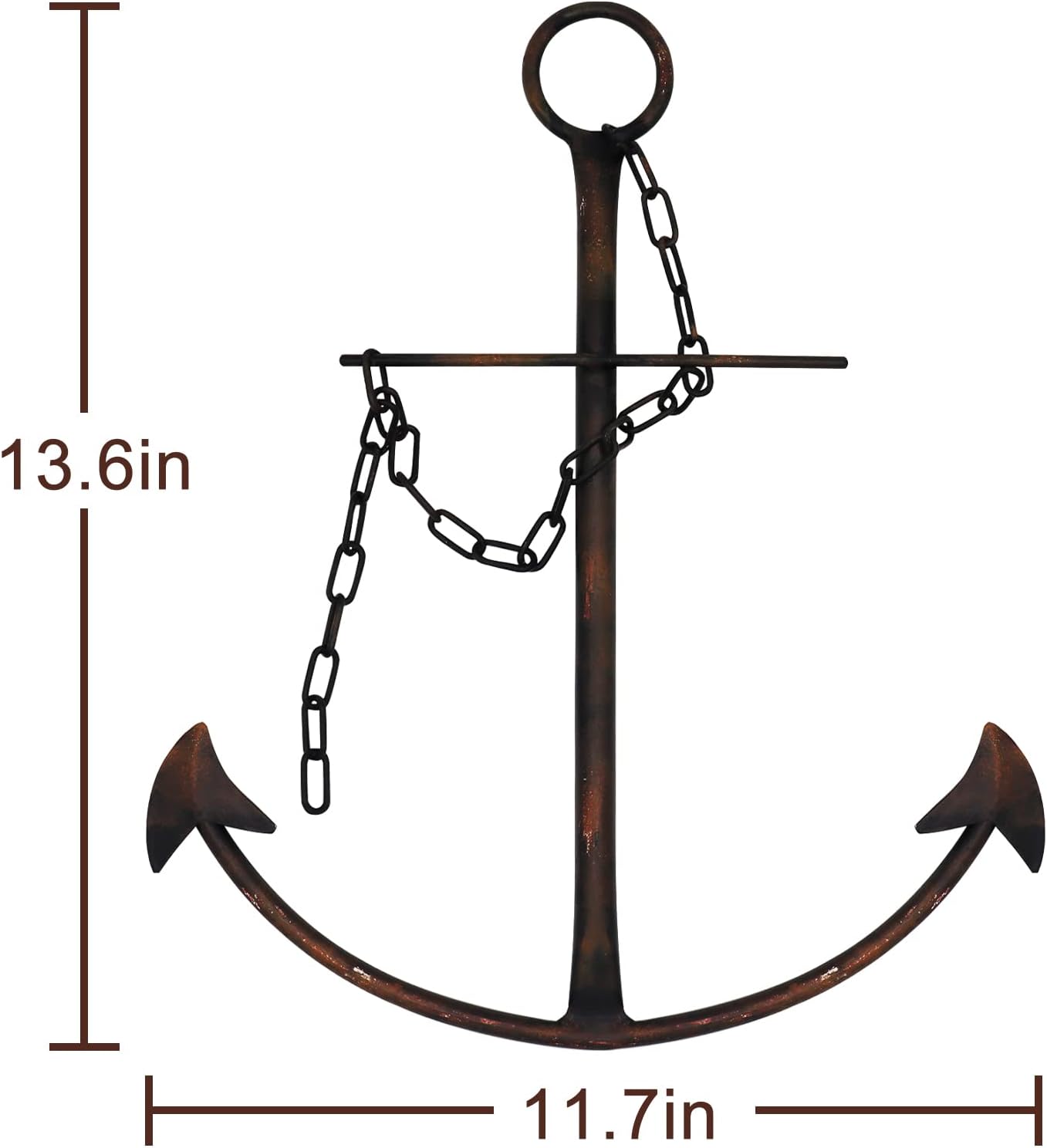 Vintage Metal Anchor Wall Decor with Chain