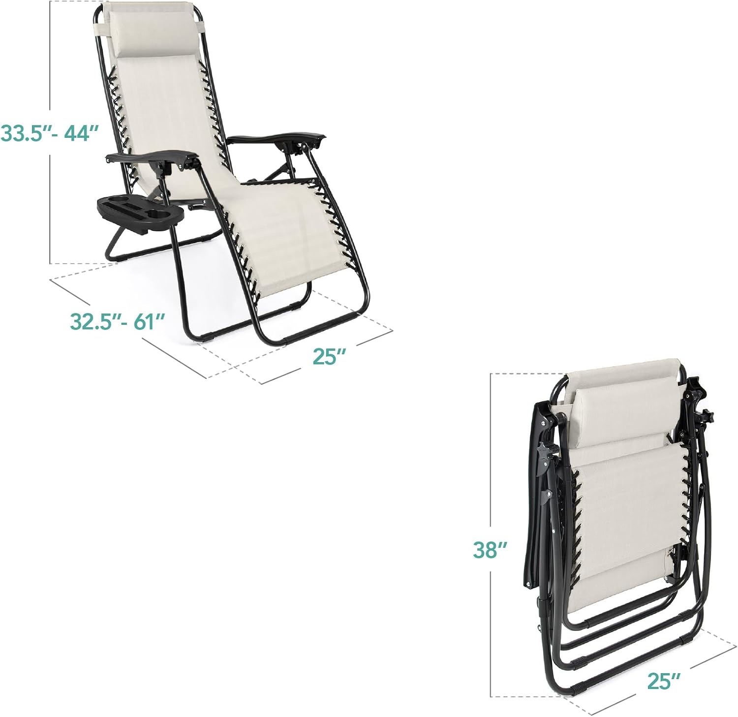 2 Ivory Zero Gravity Recliners