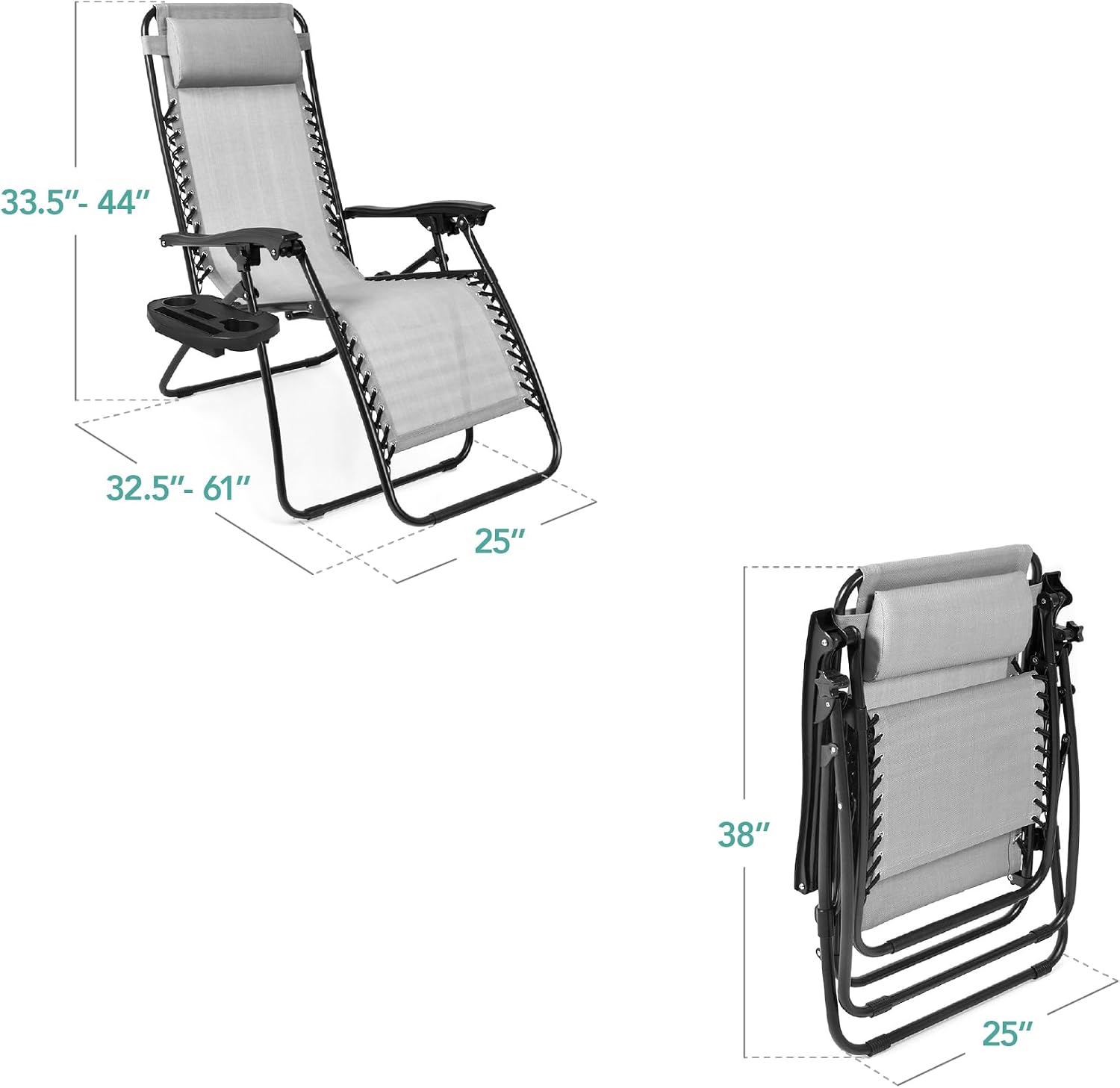 2 Ice Gray Zero Gravity Chairs