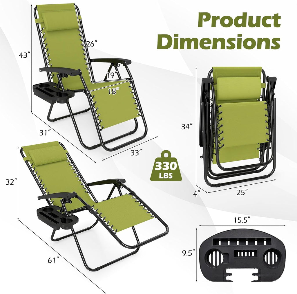 2 Portable Zero Gravity Recliners