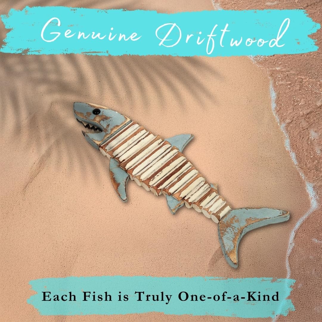 Rustic Wooden Fish Nautical Wall Decor