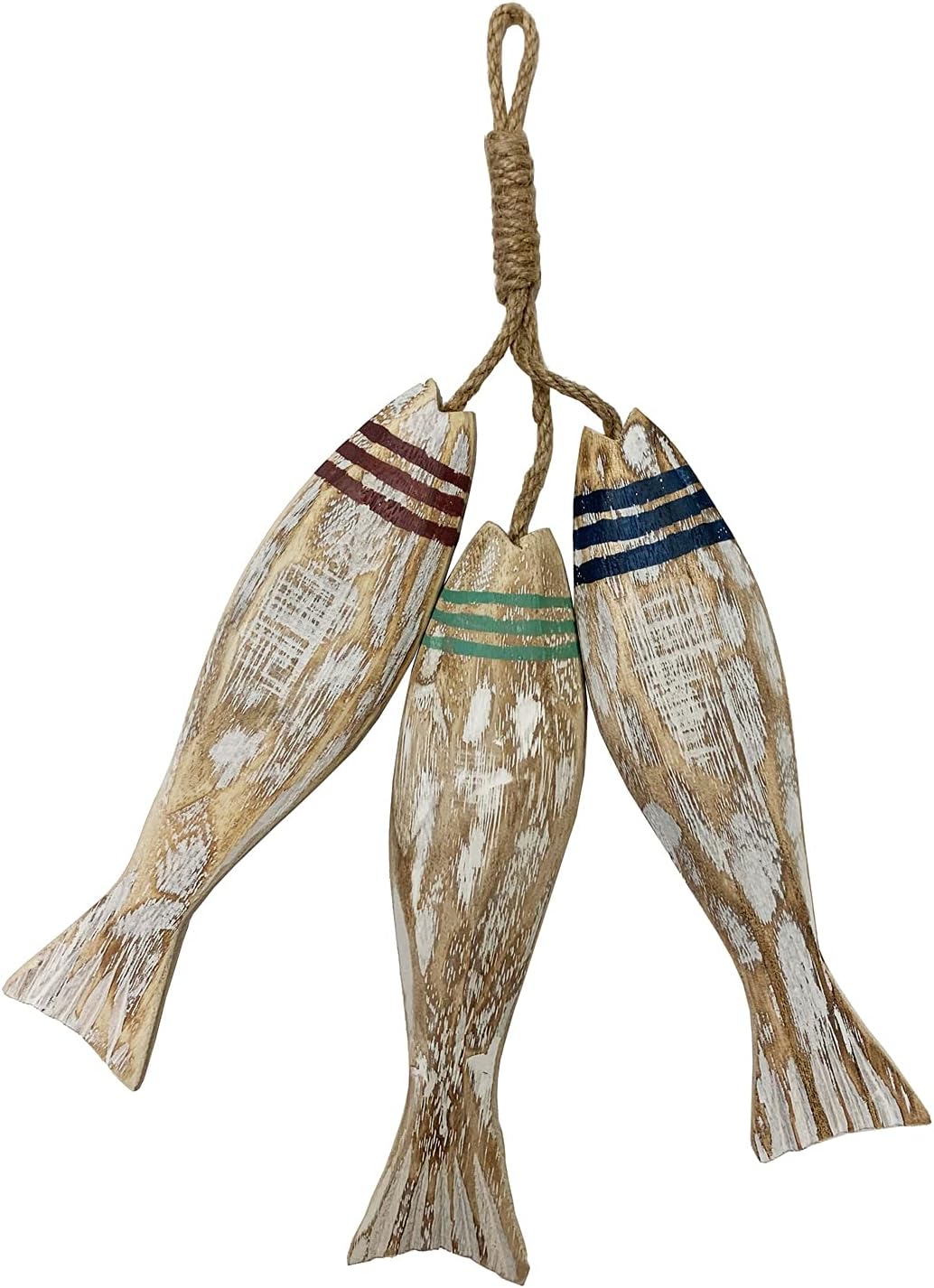 2pc Wooden Fish Nautical Wall Ornaments
