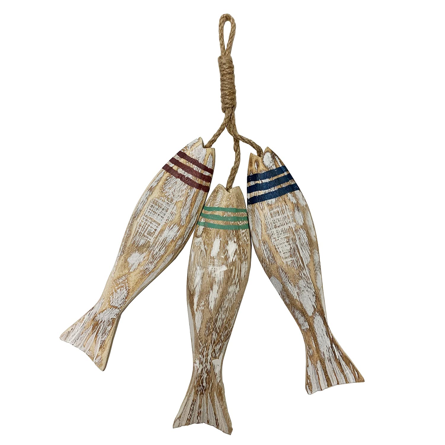 2pc Wooden Fish Nautical Wall Ornaments