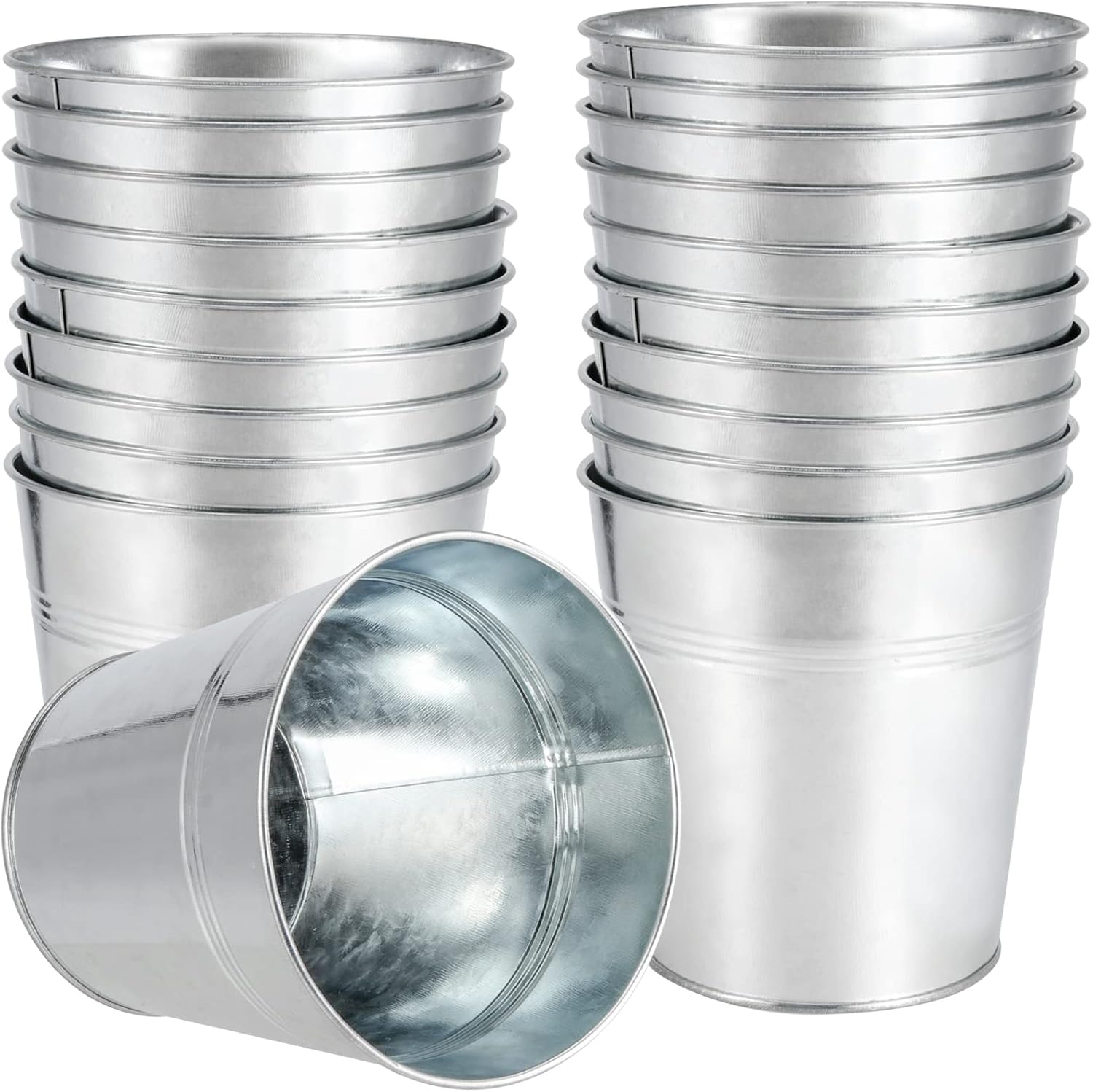 20 Small Galvanized Decor Buckets