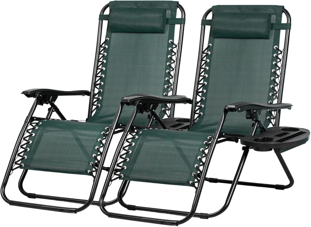 2 Dark Green Zero Gravity Chairs