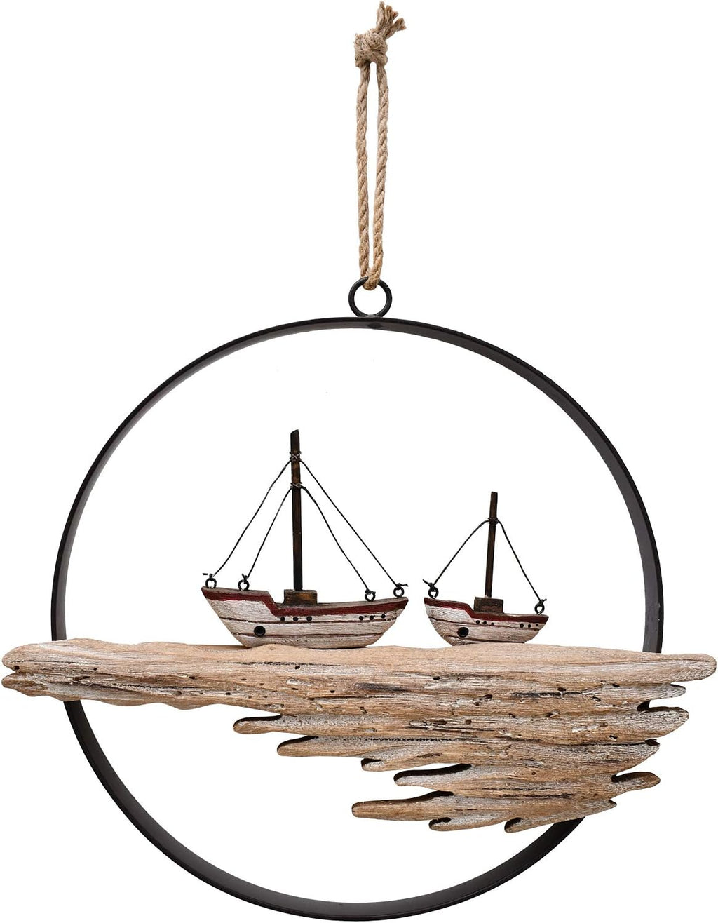 Rustic Nautical Circle Wood Wall Hanging
