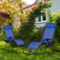 2 Blue Zero Gravity Patio Recliners