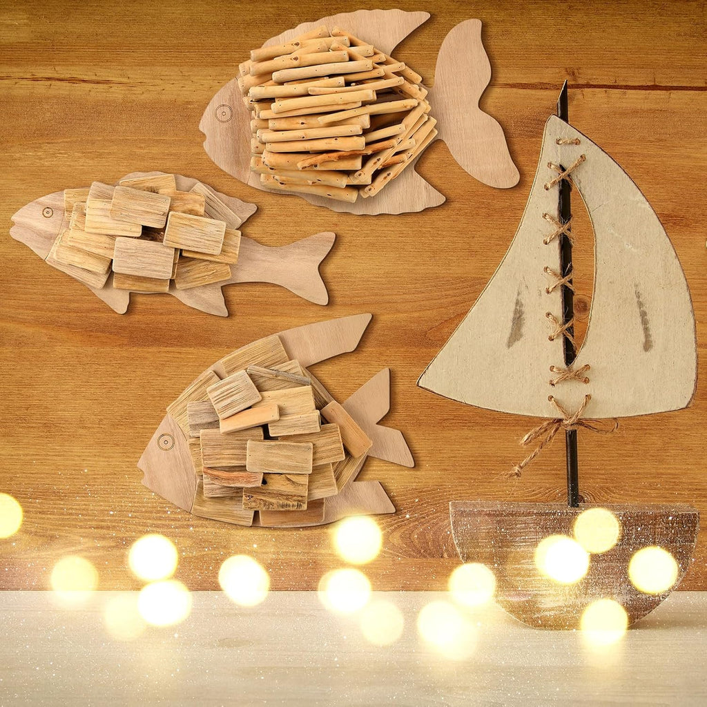 3pc Driftwood Fish Coastal Wall Decor