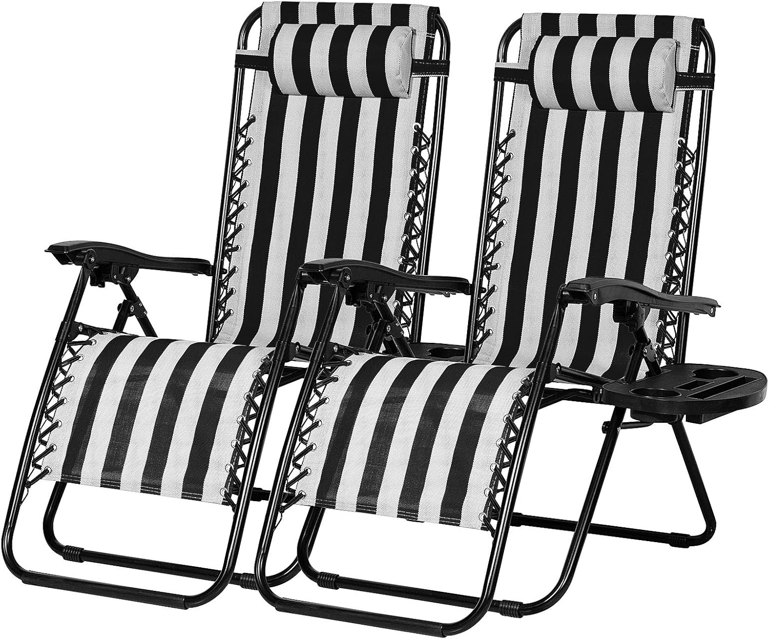 2 Striped Zero Gravity Patio Chairs