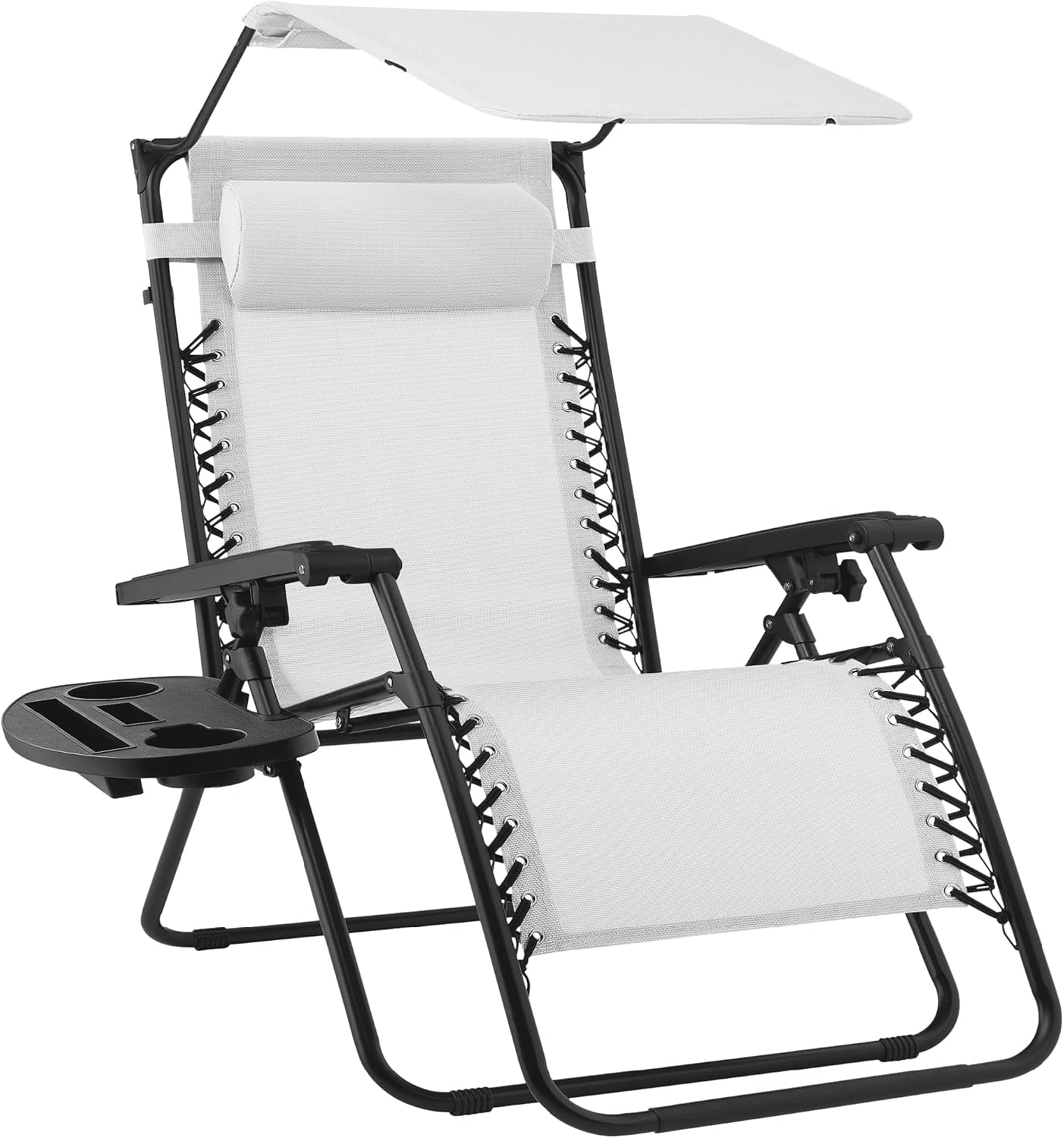 Snow Black Zero Gravity Chair with Canopy