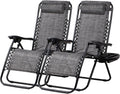2 Grey Zero Gravity Lounge Chairs