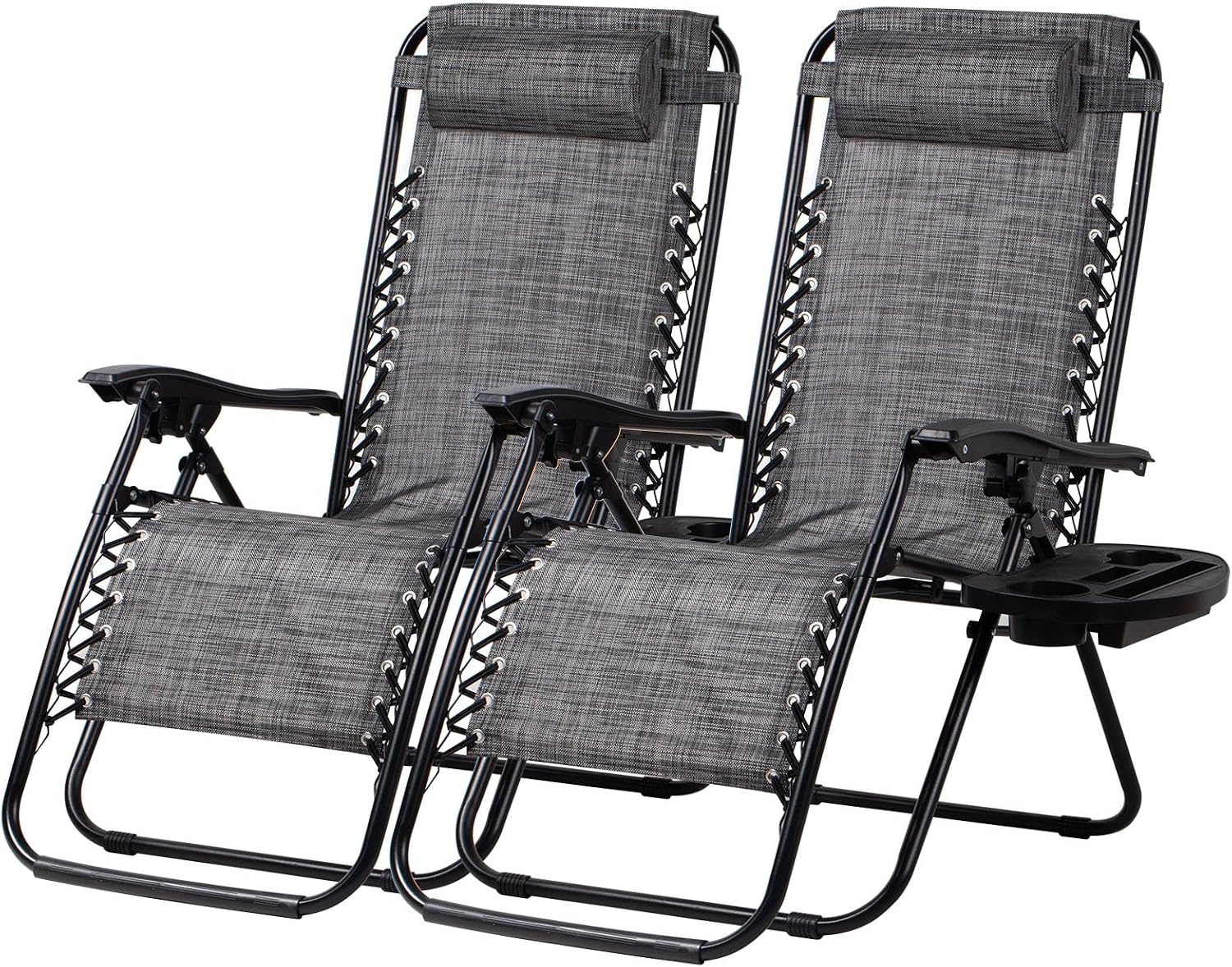 2 Grey Zero Gravity Lounge Chairs