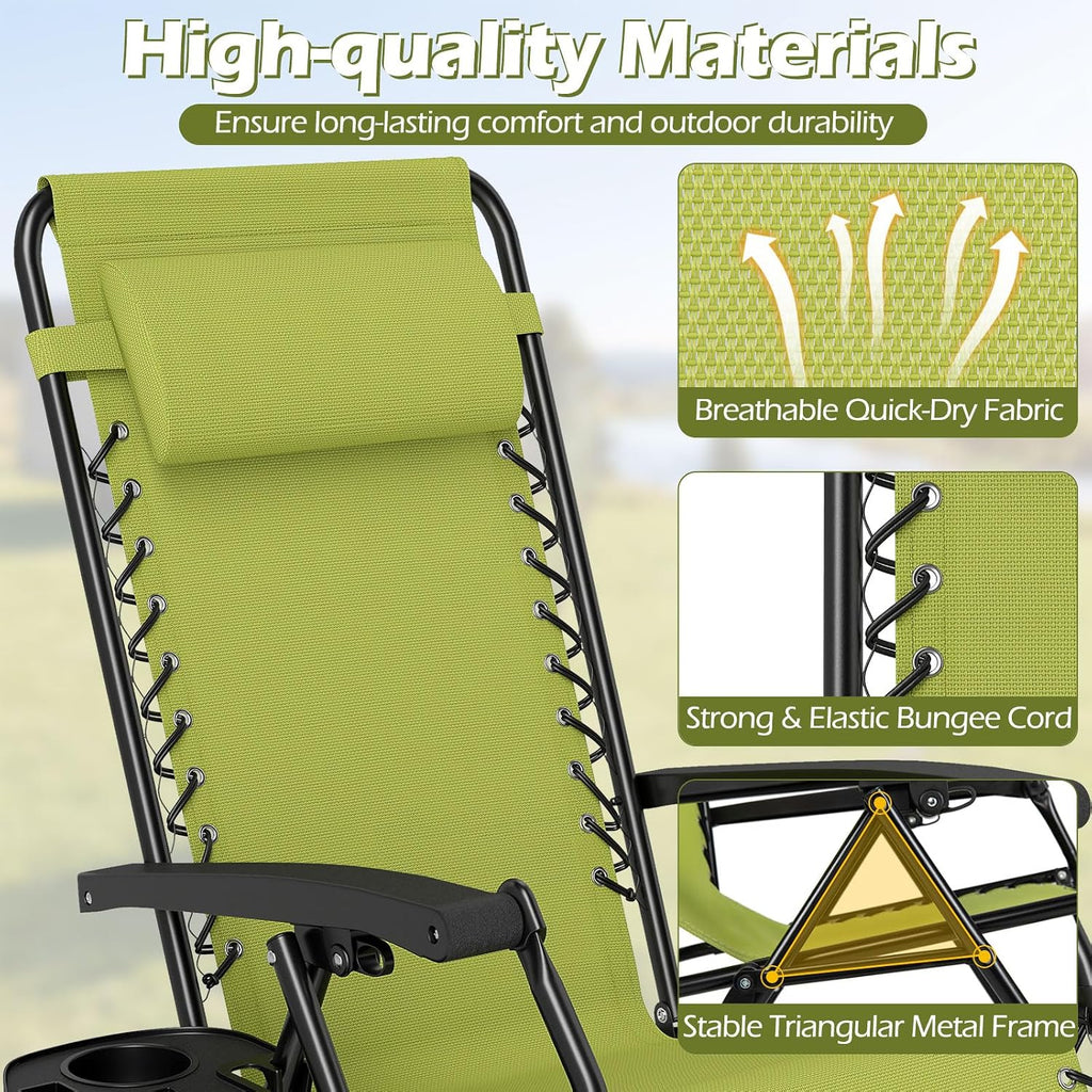 2 Portable Zero Gravity Recliners
