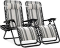2 Striped Zero Gravity Patio Chairs