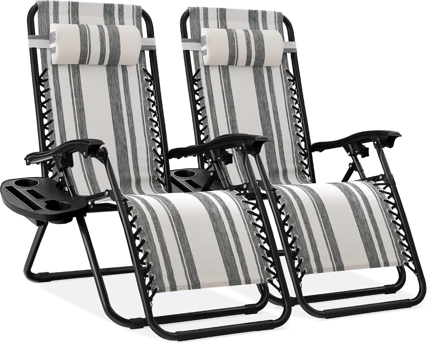 2 Striped Zero Gravity Patio Chairs
