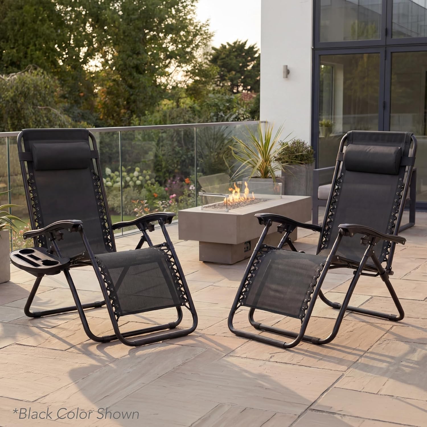 2 Striped Zero Gravity Patio Chairs