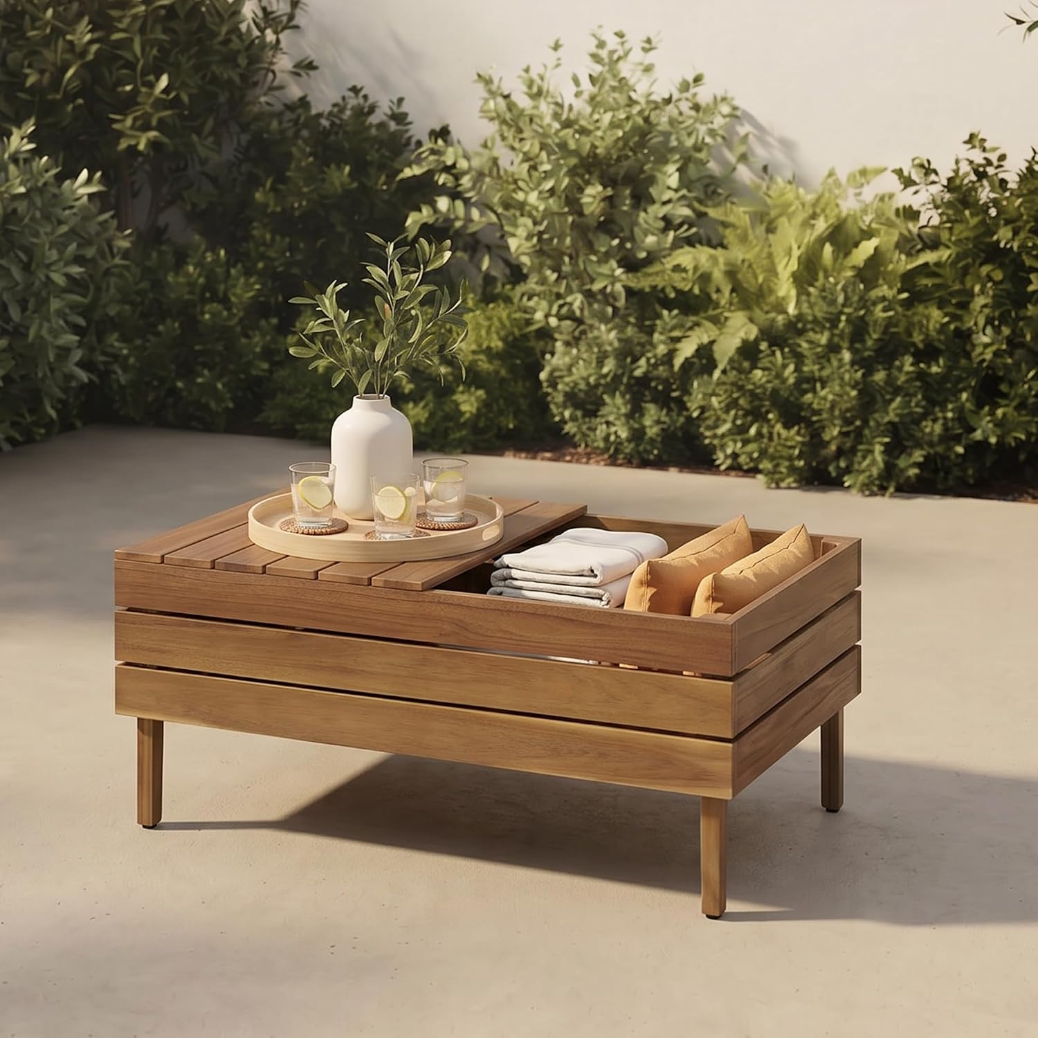8pc Acacia Wood Modular Outdoor Sectional Sofa Set