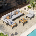 Gray 6-Seat Modular Patio Set